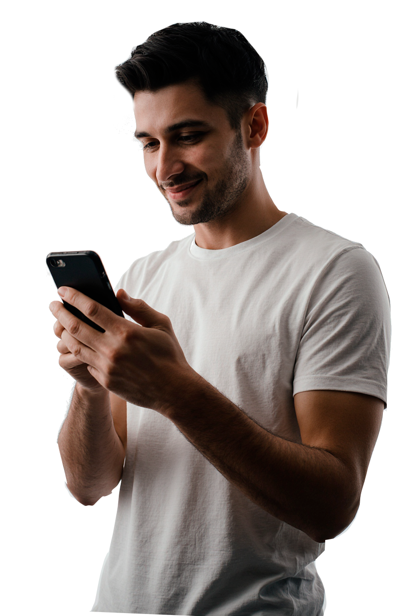 Homem usando celular